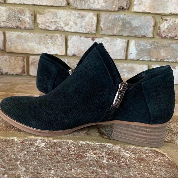 Vince Camuto. | Perforated Black Ankle Booties - Picture 6 of 12